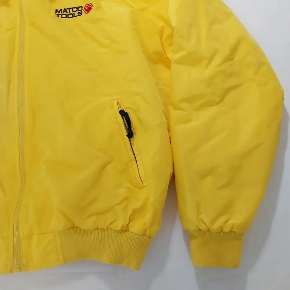 Vintage Matco Tools‎ Racing Yellow Multicolor Sports Jacket Coat Size Men 2XL